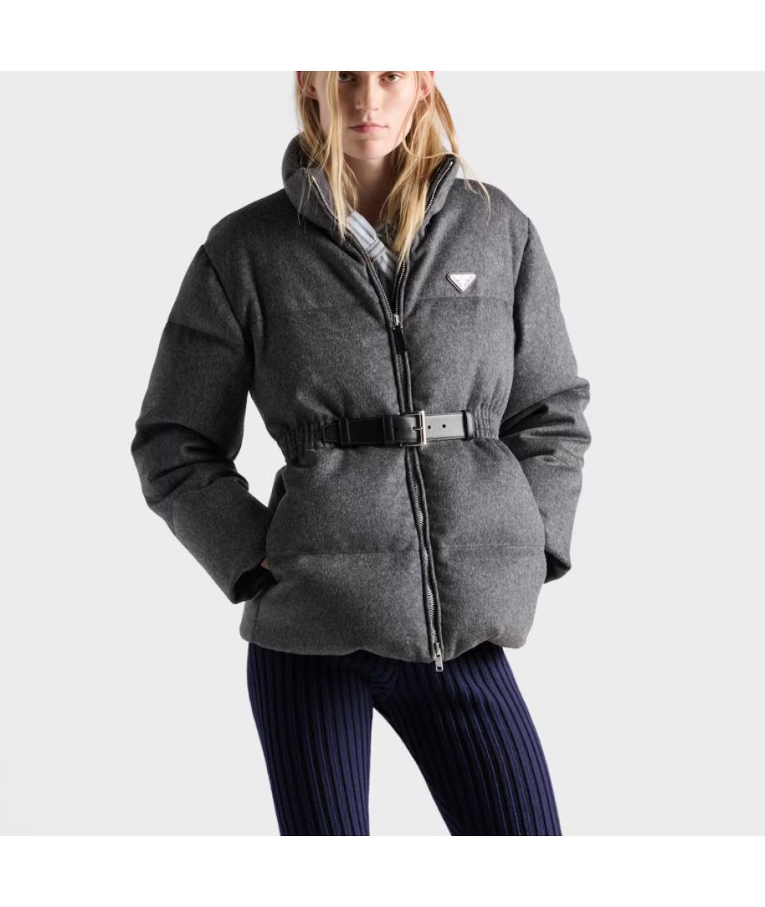 PRADA Серый пуховик, фото 2