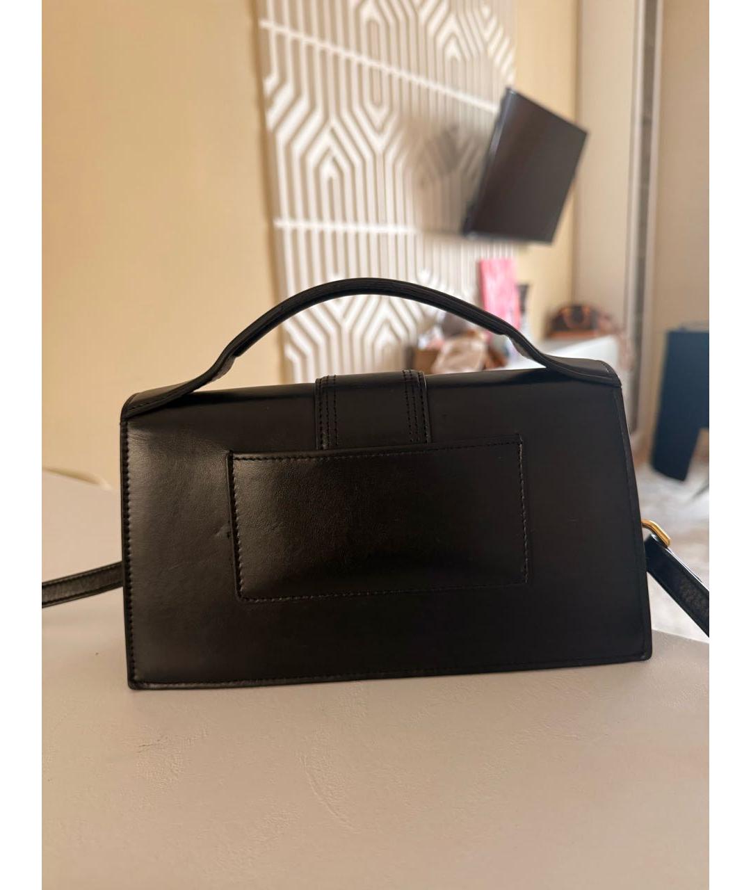 JACQUEMUS Черная кожаная сумка через плечо, фото 3