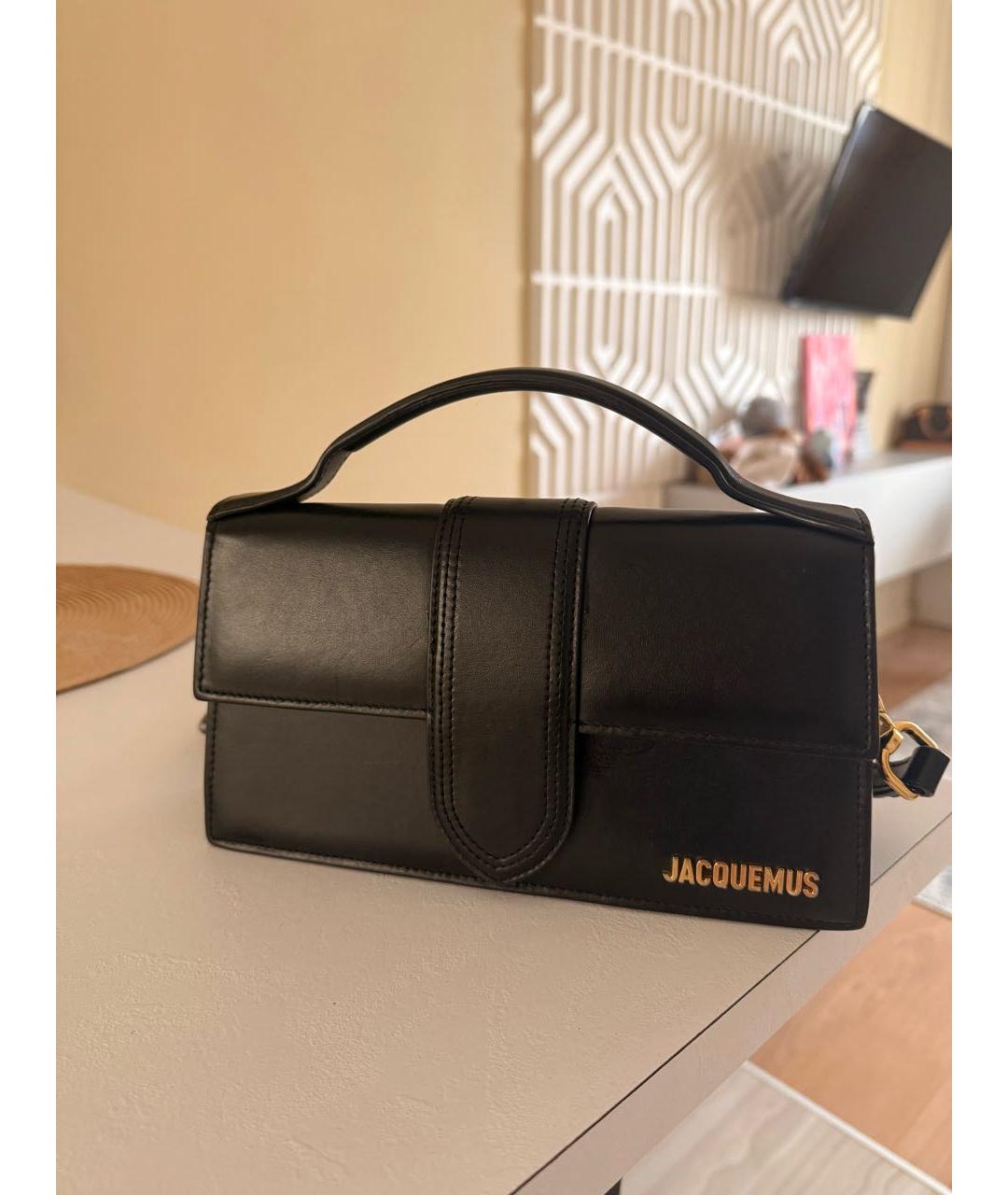 JACQUEMUS Черная кожаная сумка через плечо, фото 8