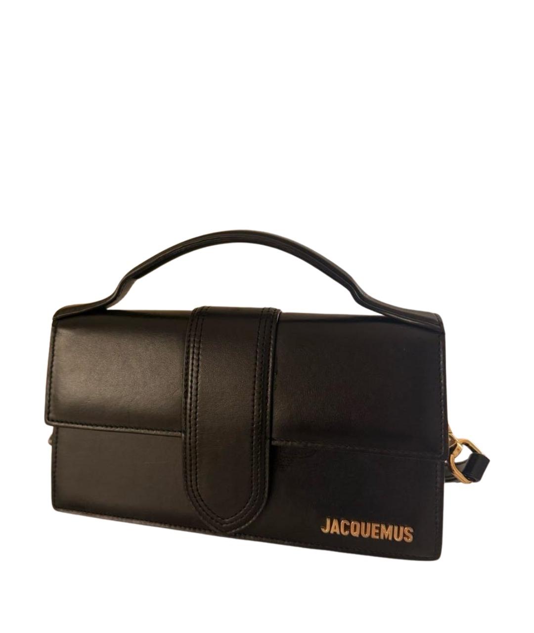 JACQUEMUS Черная кожаная сумка через плечо, фото 1