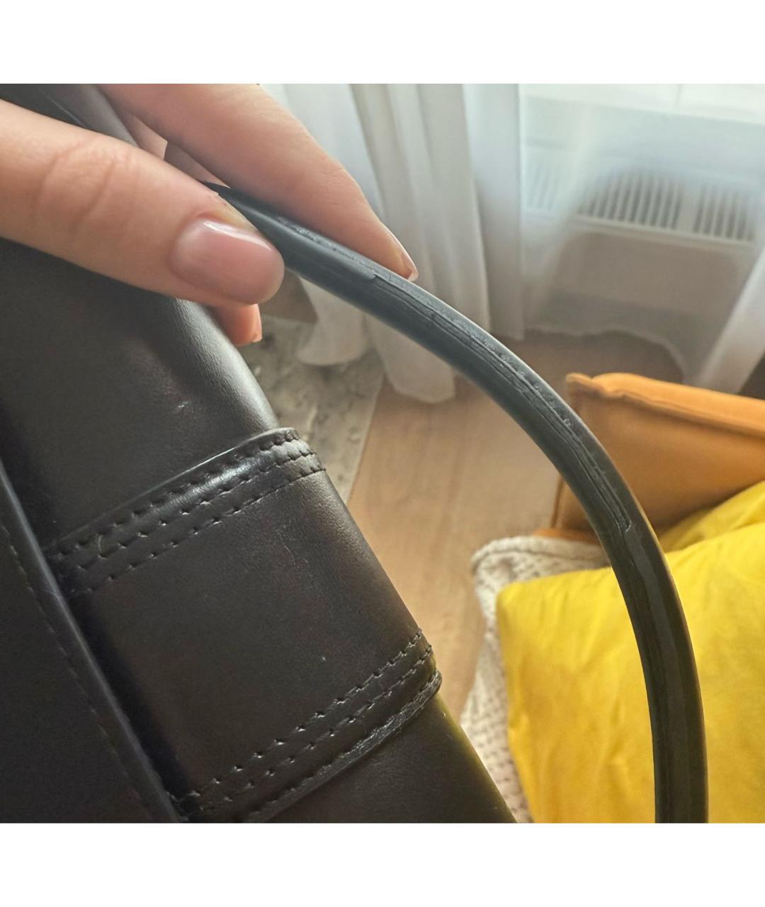 JACQUEMUS Черная кожаная сумка через плечо, фото 5