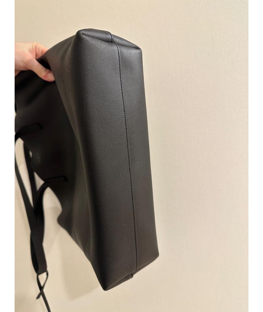 SAINT LAURENT Черная кожаная сумка тоут, фото 5