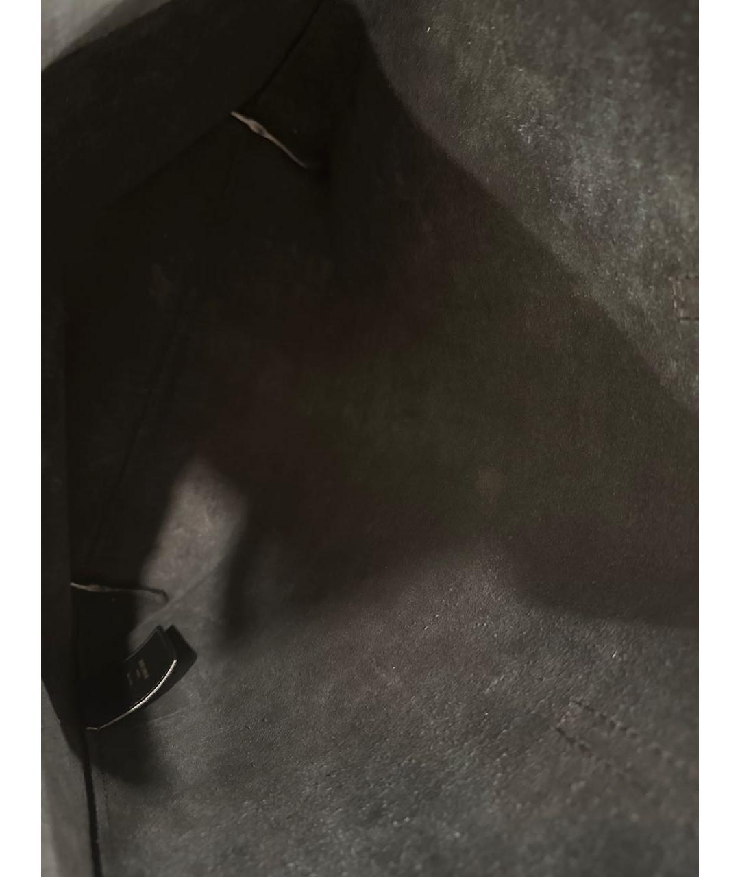 SAINT LAURENT Черная кожаная сумка тоут, фото 7