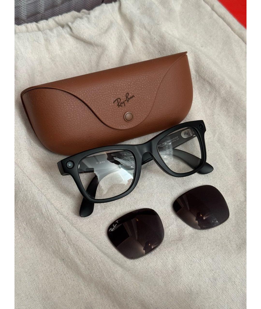 RAY BAN Черные пластиковые солнцезащитные очки, фото 5