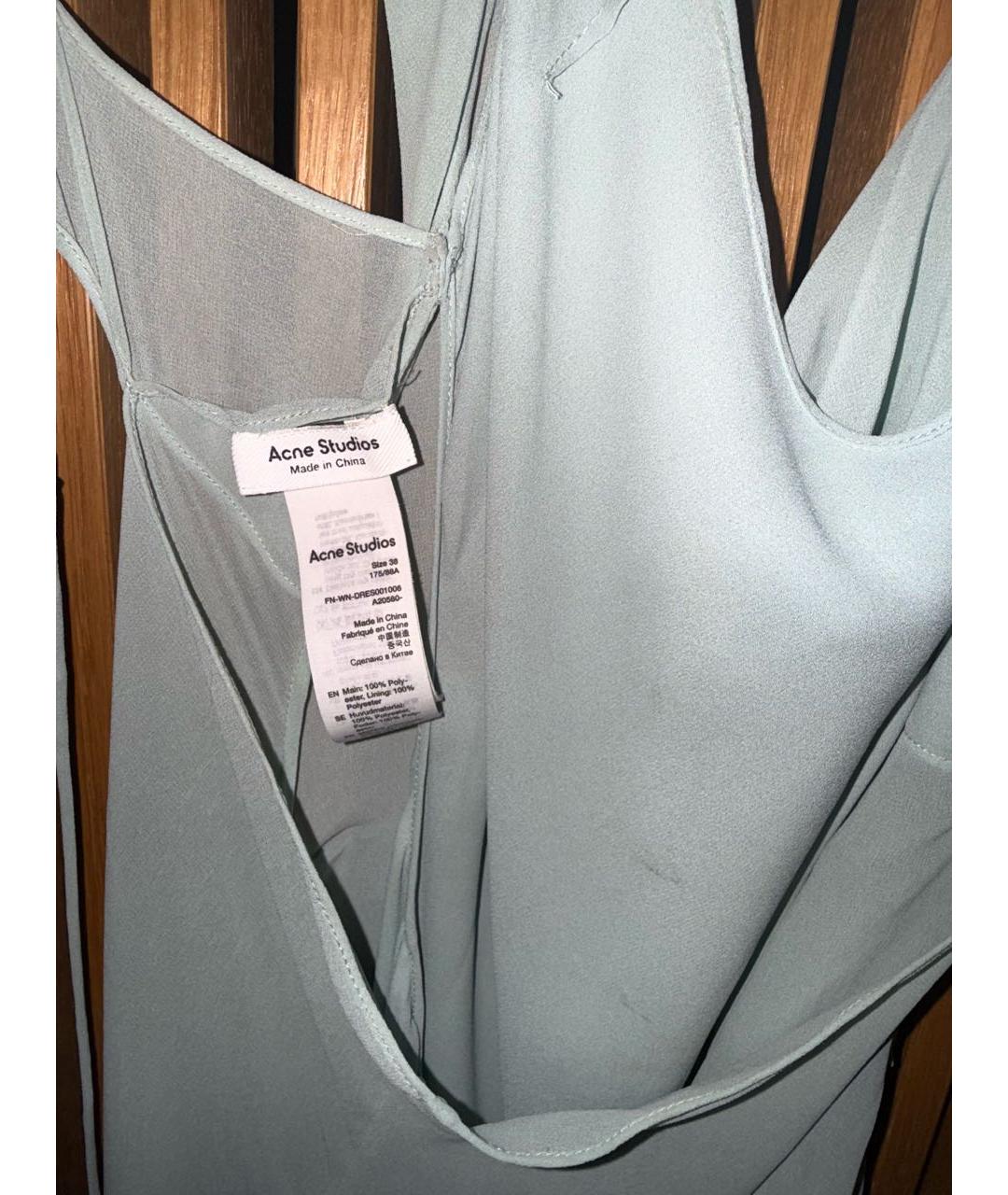 ACNE STUDIOS Бирюзовое полиэстеровое вечернее платье, фото 5