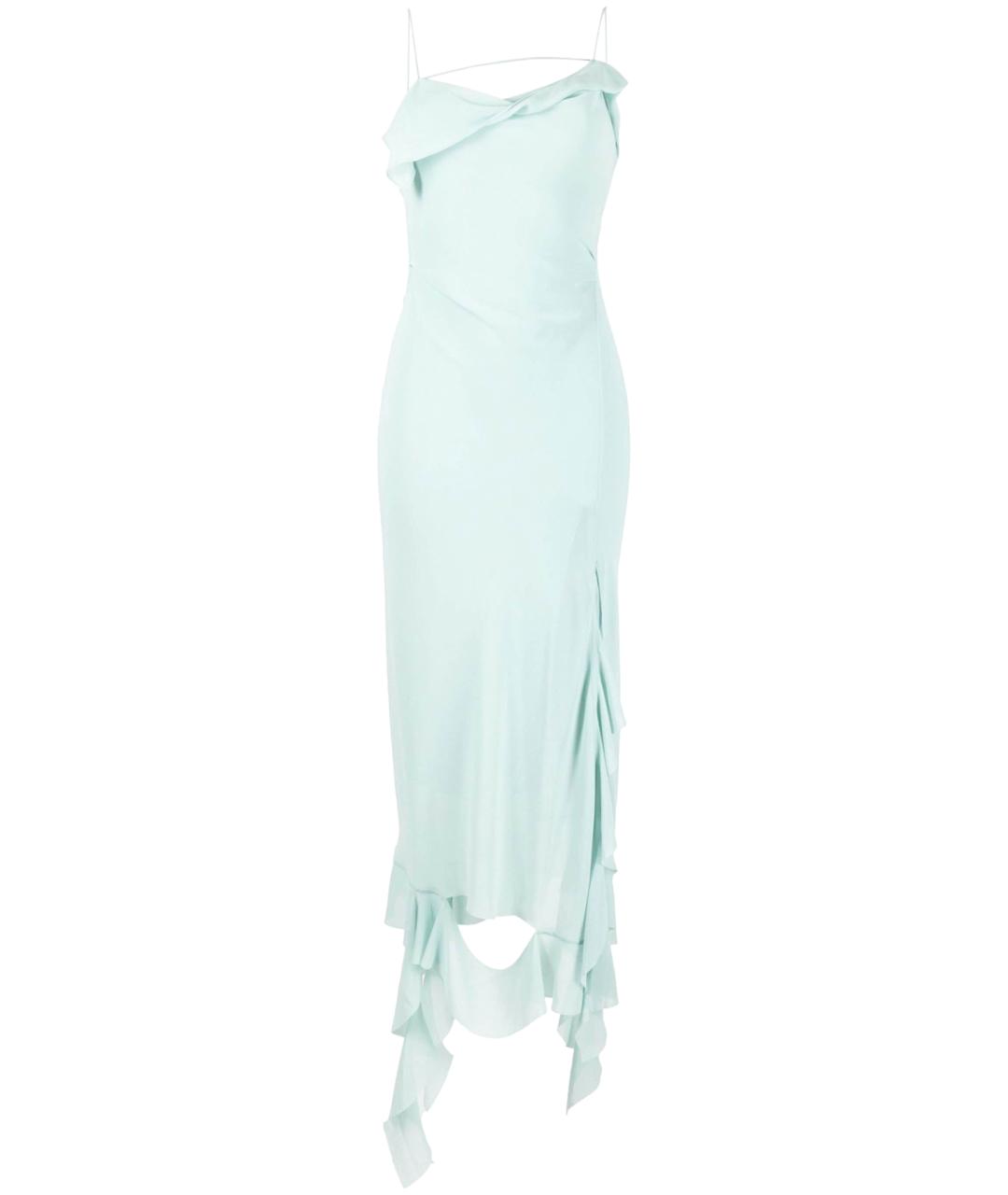 ACNE STUDIOS Бирюзовое полиэстеровое вечернее платье, фото 1