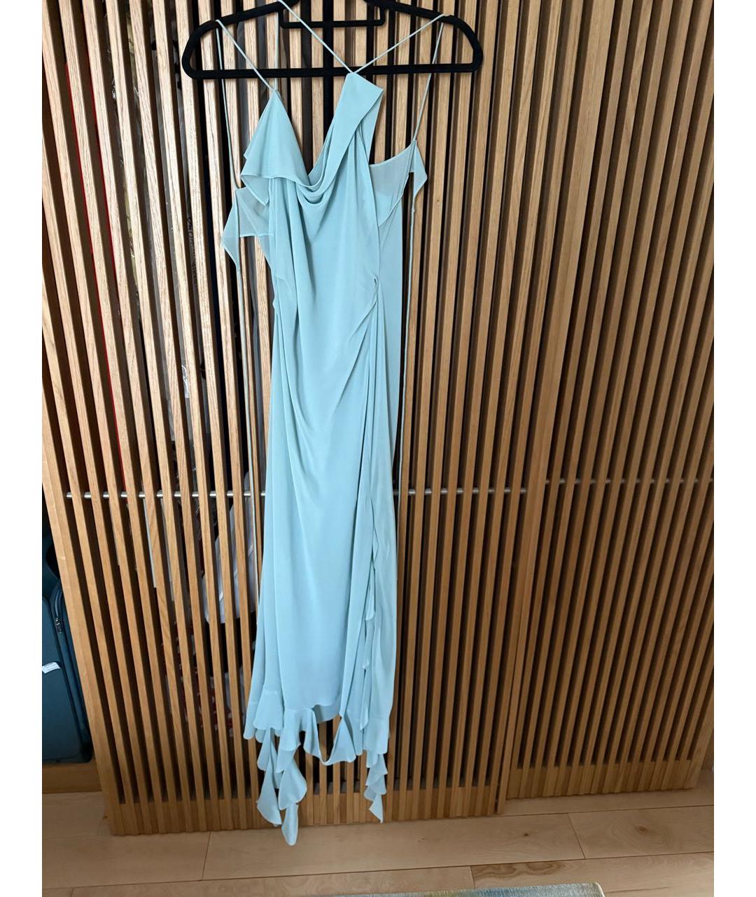 ACNE STUDIOS Бирюзовое полиэстеровое вечернее платье, фото 8