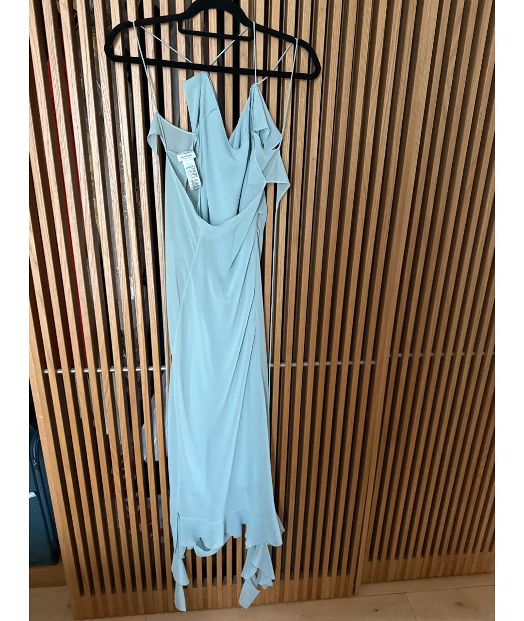 ACNE STUDIOS Бирюзовое полиэстеровое вечернее платье, фото 2