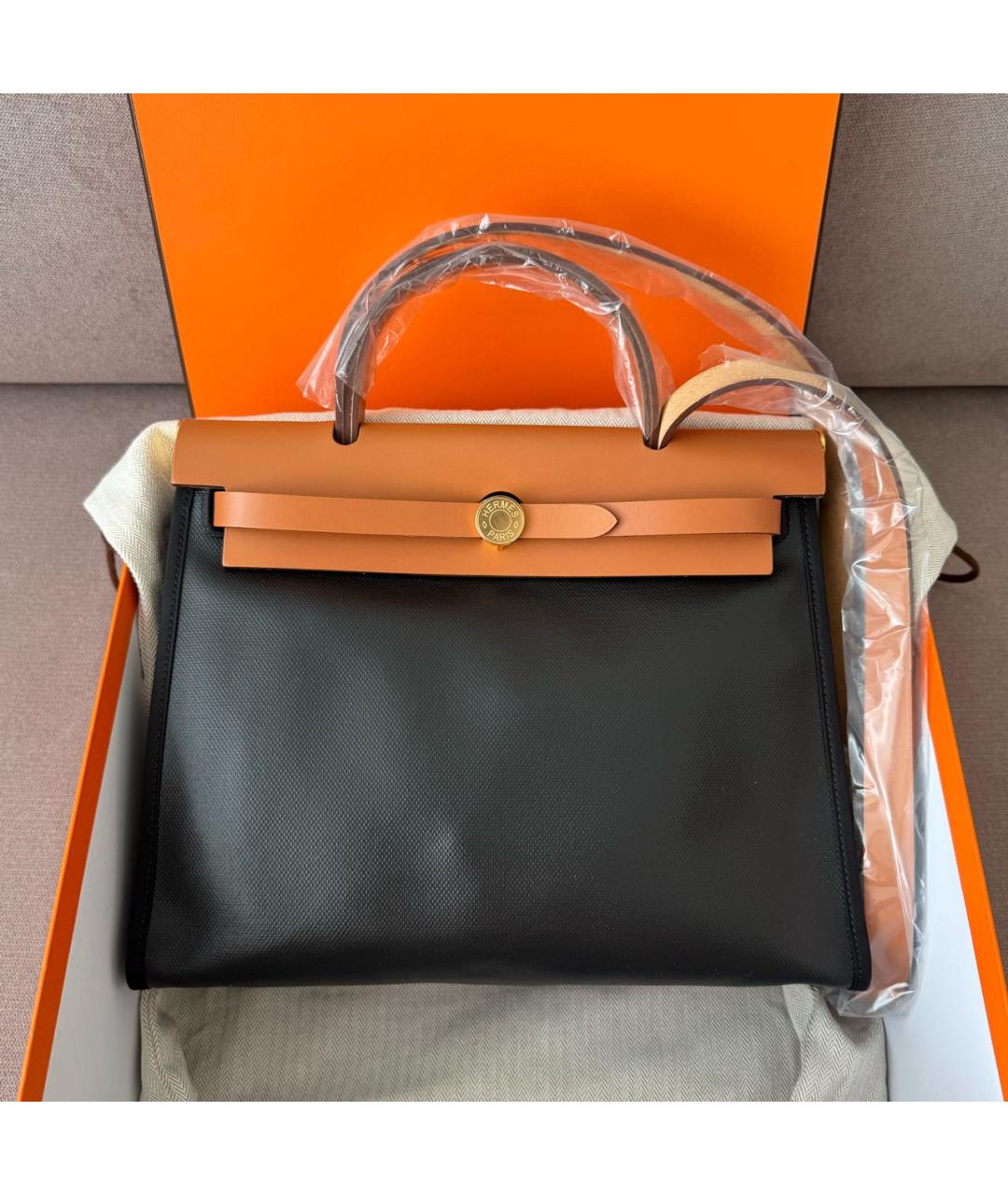 HERMES Черная тканевая сумка через плечо, фото 2