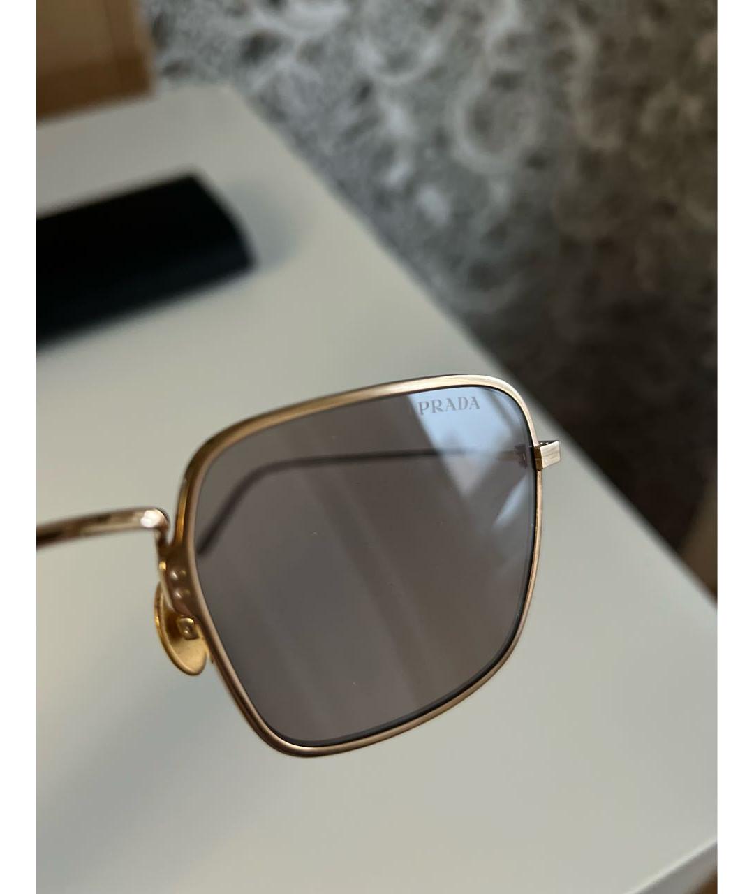 PRADA Коричневые металлические солнцезащитные очки, фото 3