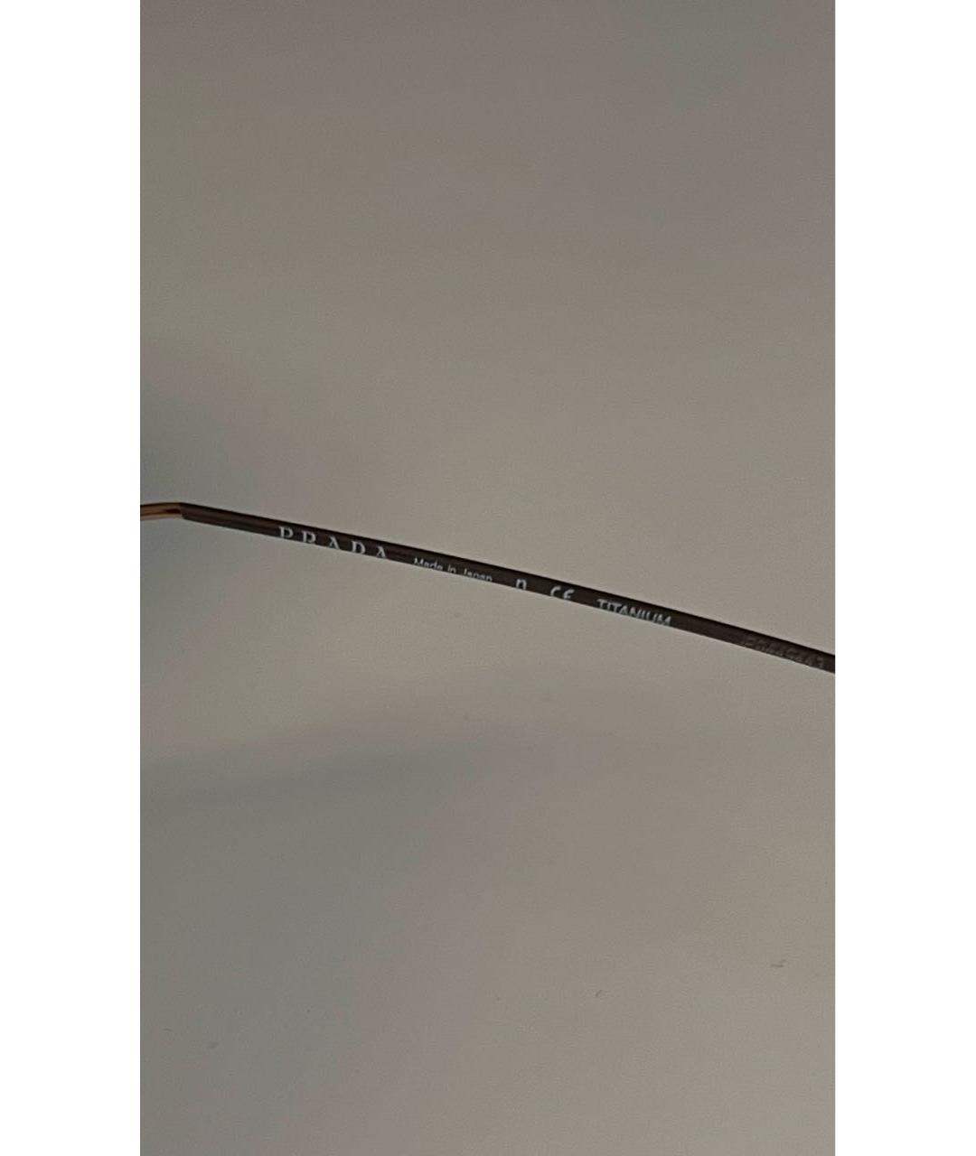 PRADA Коричневые металлические солнцезащитные очки, фото 4