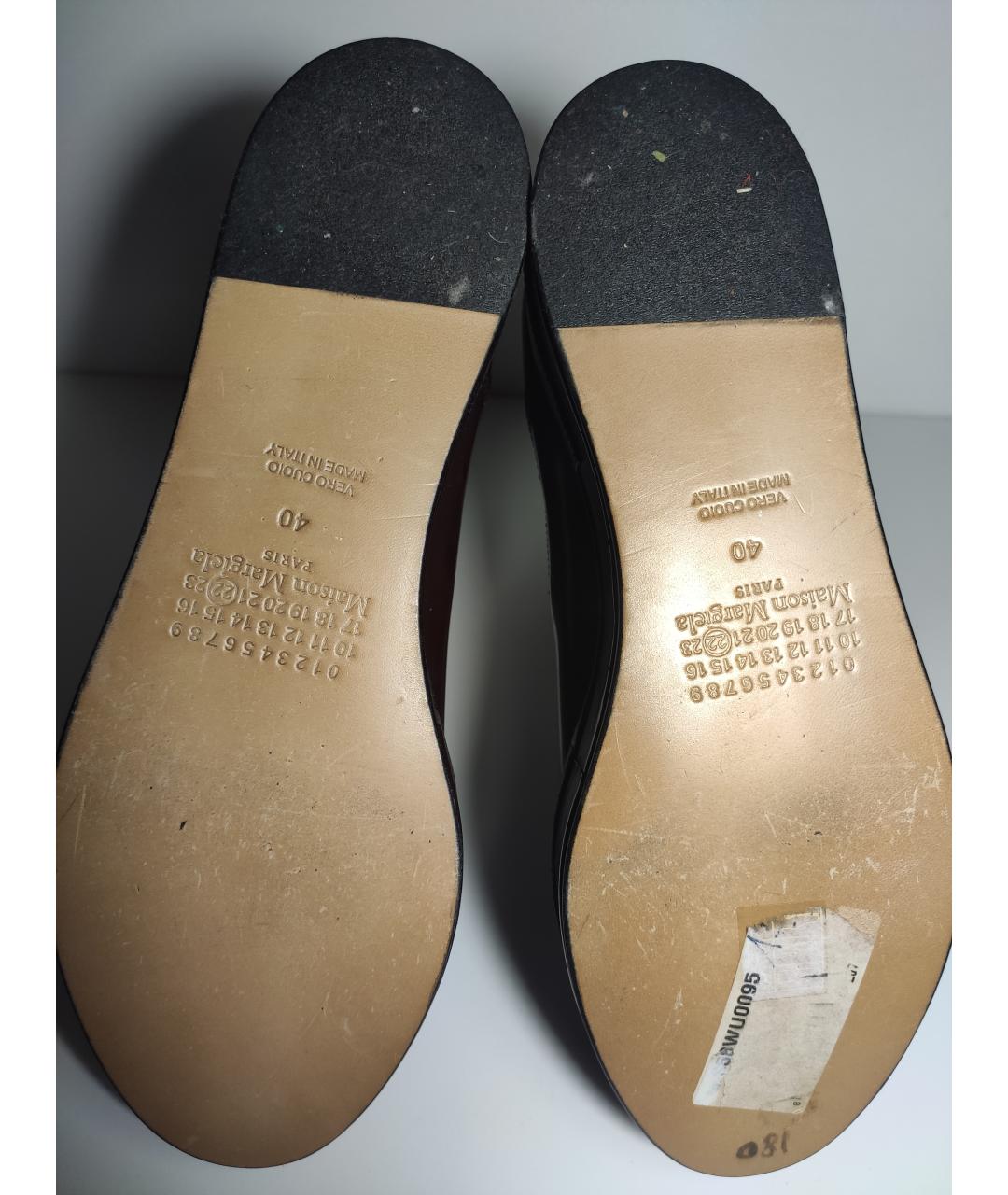 MAISON MARGIELA Бордовые кожаные ботинки, фото 5