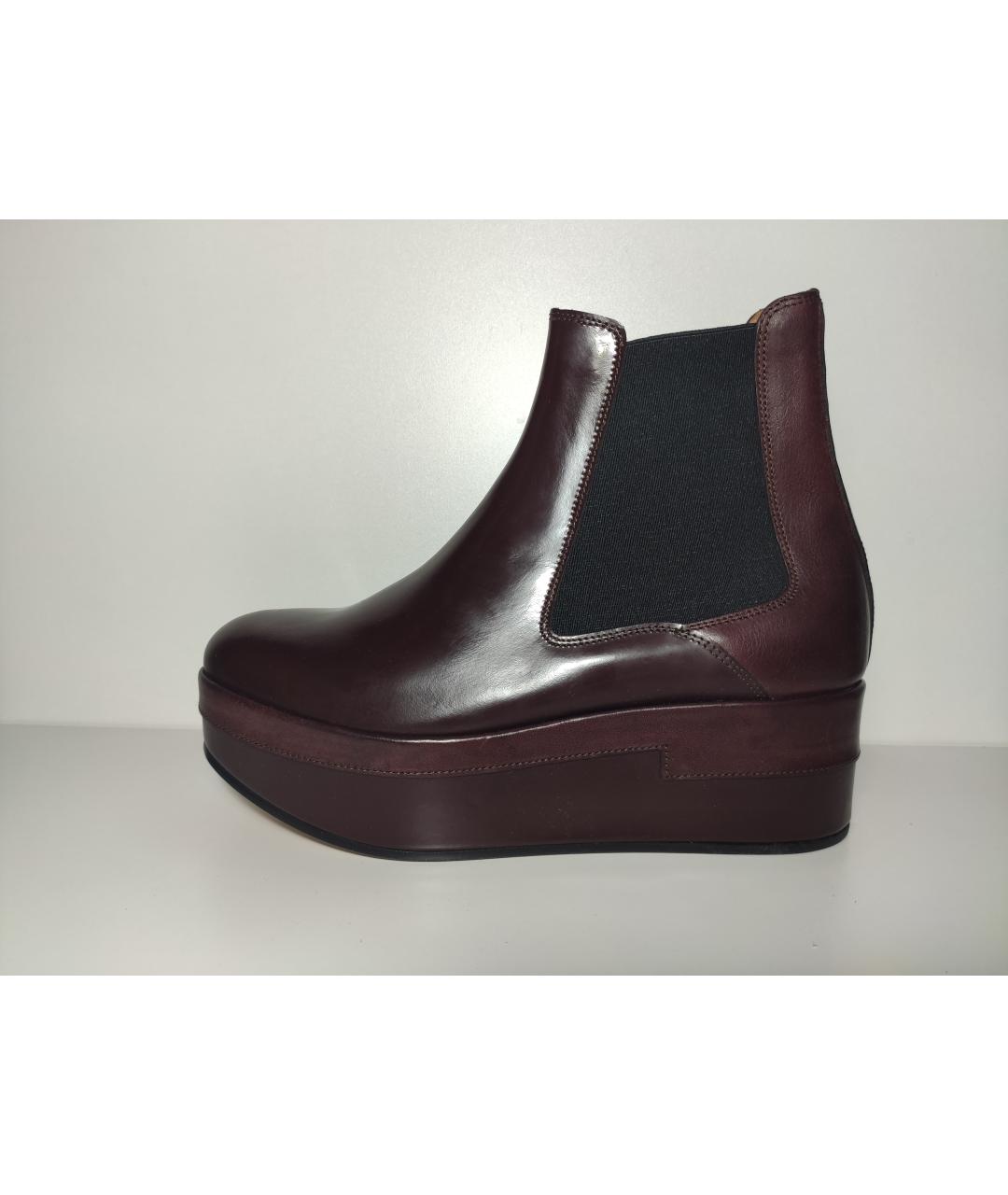 MAISON MARGIELA Бордовые кожаные ботинки, фото 7