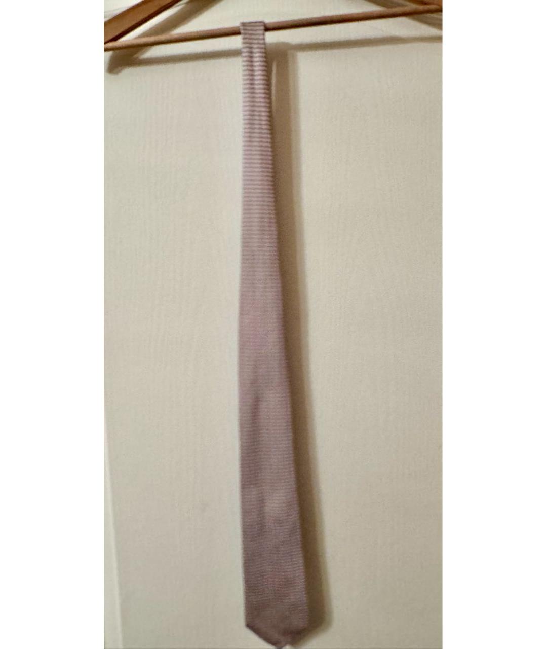 HERMES Розовый шелковый галстук, фото 5