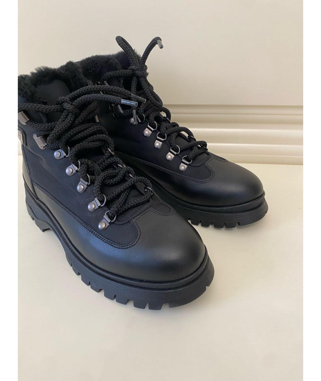 PRADA Черные кожаные ботинки, фото 3