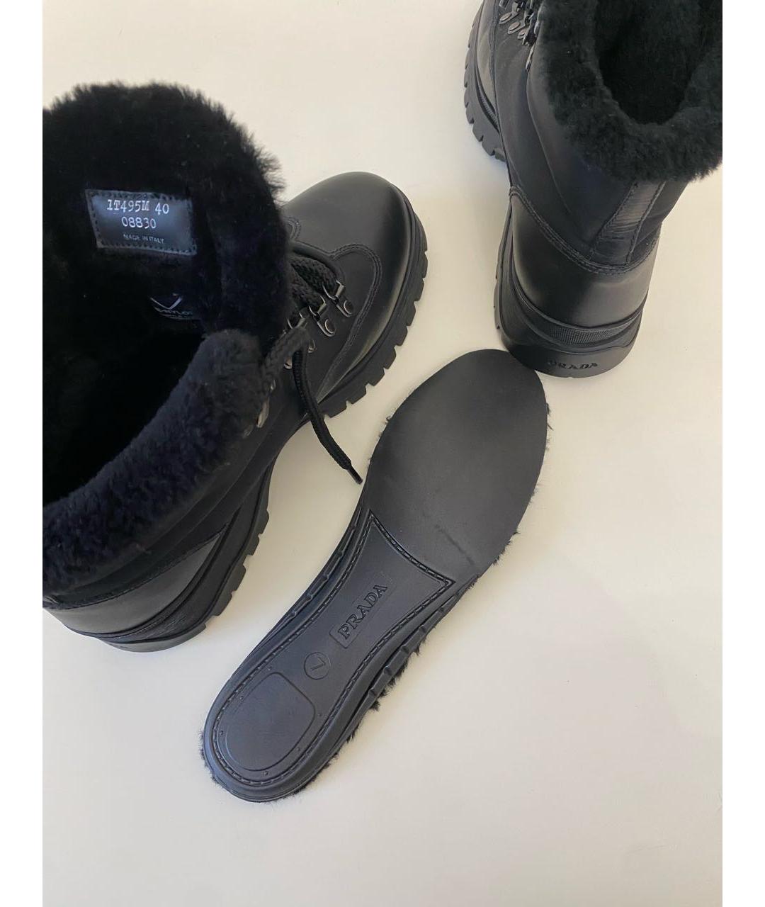 PRADA Черные кожаные ботинки, фото 8