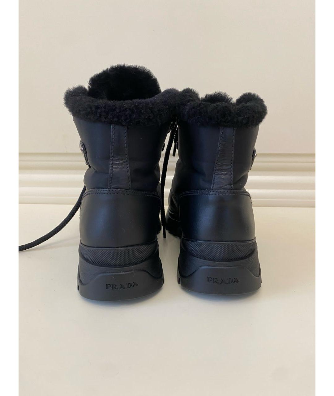 PRADA Черные кожаные ботинки, фото 6