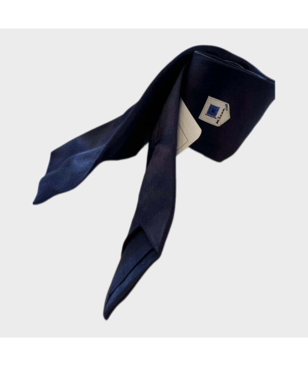 KITON Синий шелковый галстук, фото 2
