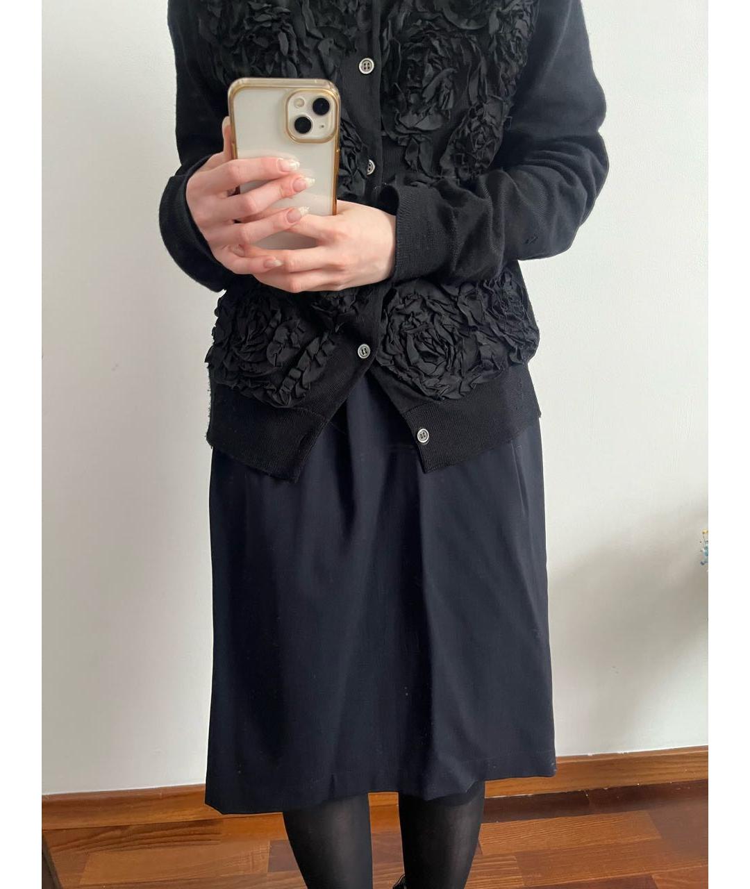 COMME DES GARÇONS Черная шерстяная юбка миди, фото 4