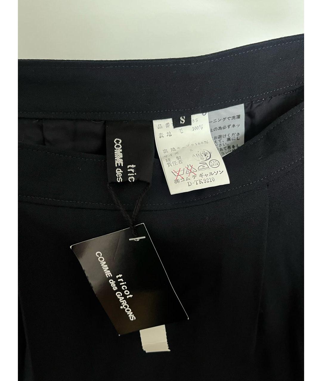 COMME DES GARÇONS Черная шерстяная юбка миди, фото 3