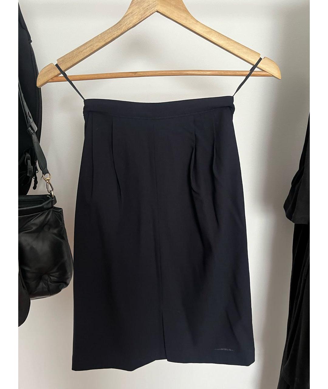 COMME DES GARÇONS Черная шерстяная юбка миди, фото 2