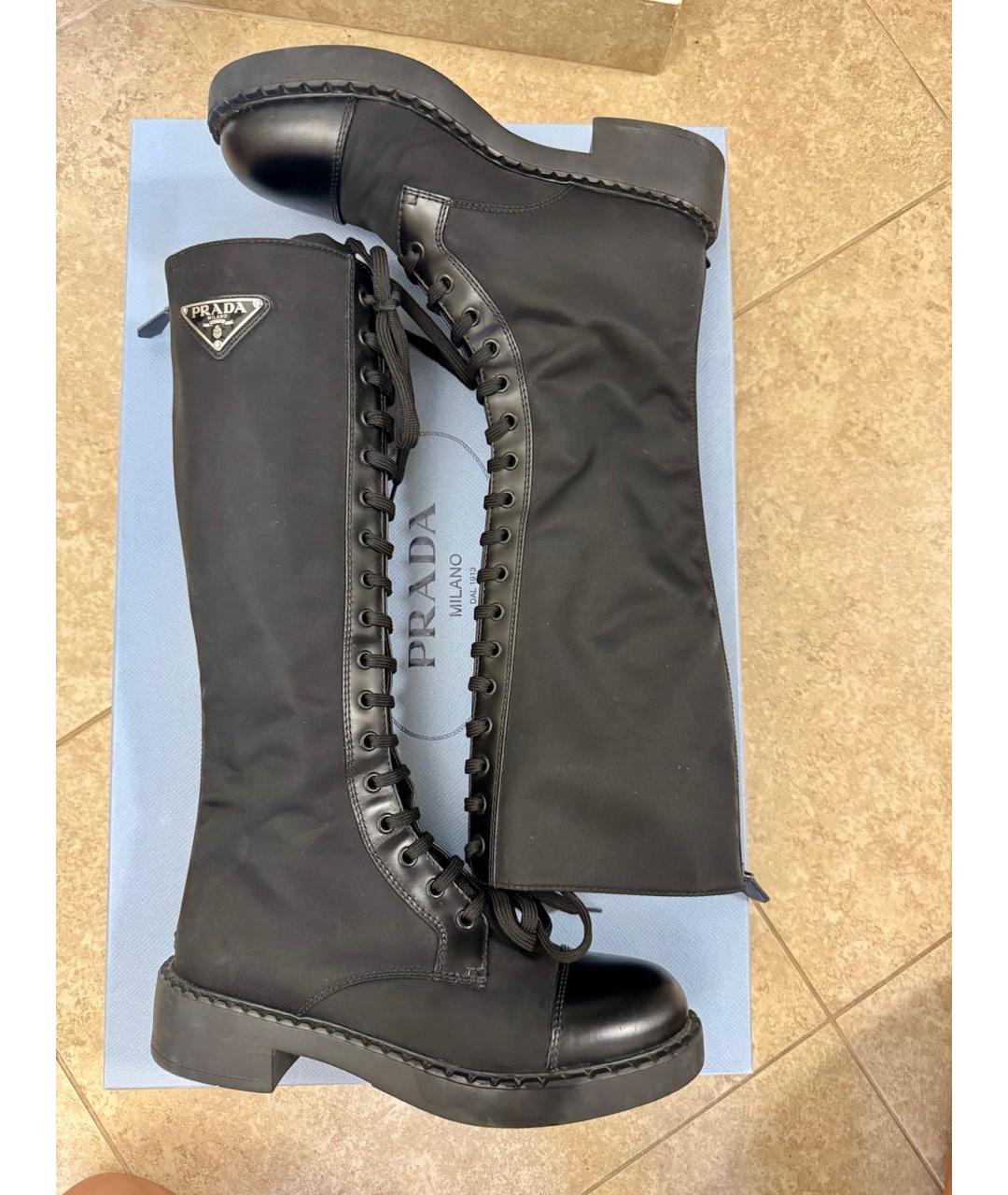 PRADA Черные синтетические сапоги, фото 9