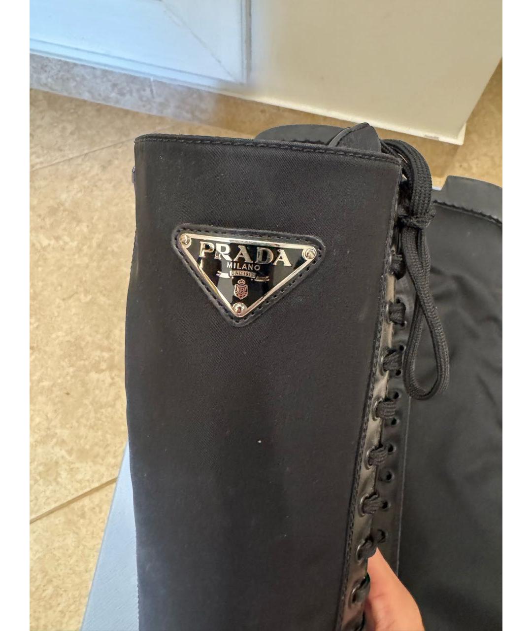 PRADA Черные синтетические сапоги, фото 7