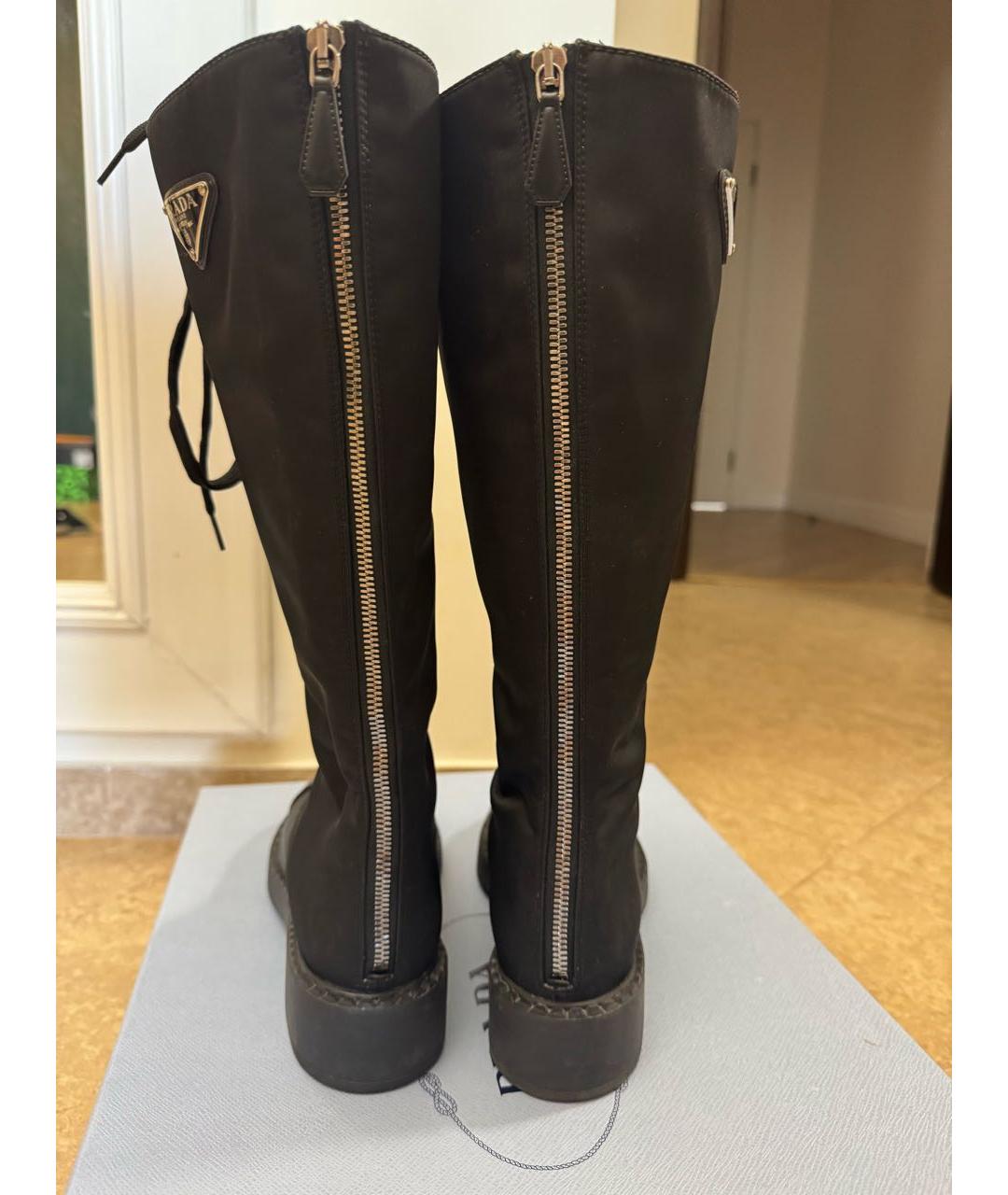 PRADA Черные синтетические сапоги, фото 4
