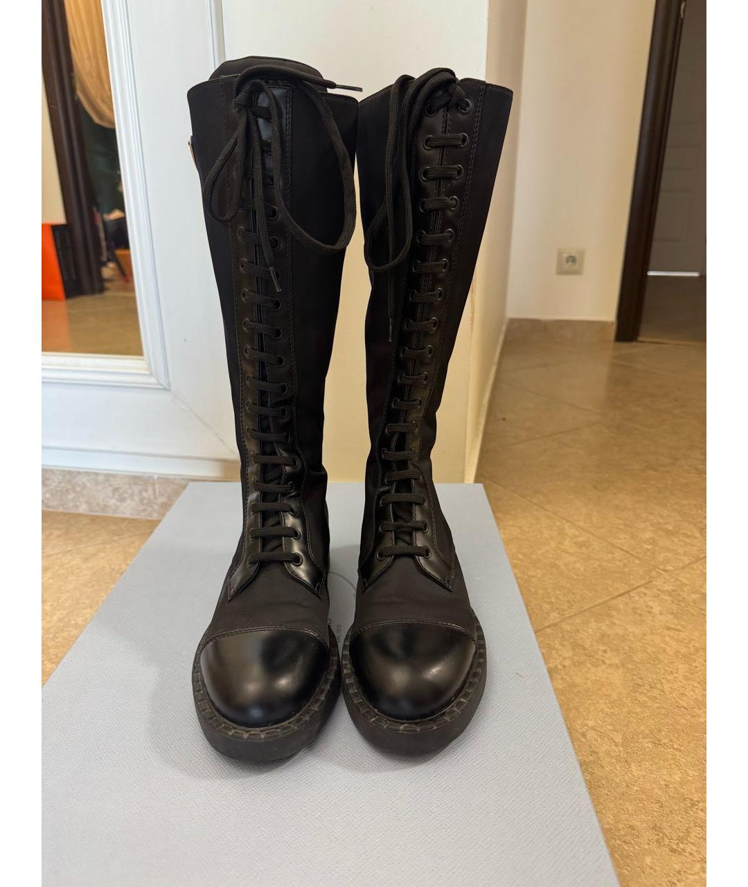 PRADA Черные синтетические сапоги, фото 2