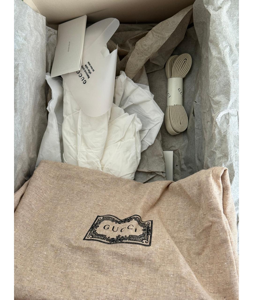 GUCCI Черные кожаные низкие кроссовки / кеды, фото 6