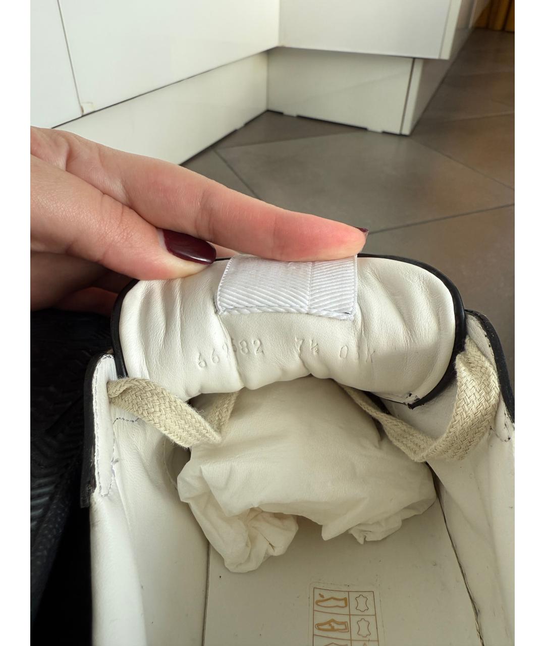 GUCCI Черные кожаные низкие кроссовки / кеды, фото 5