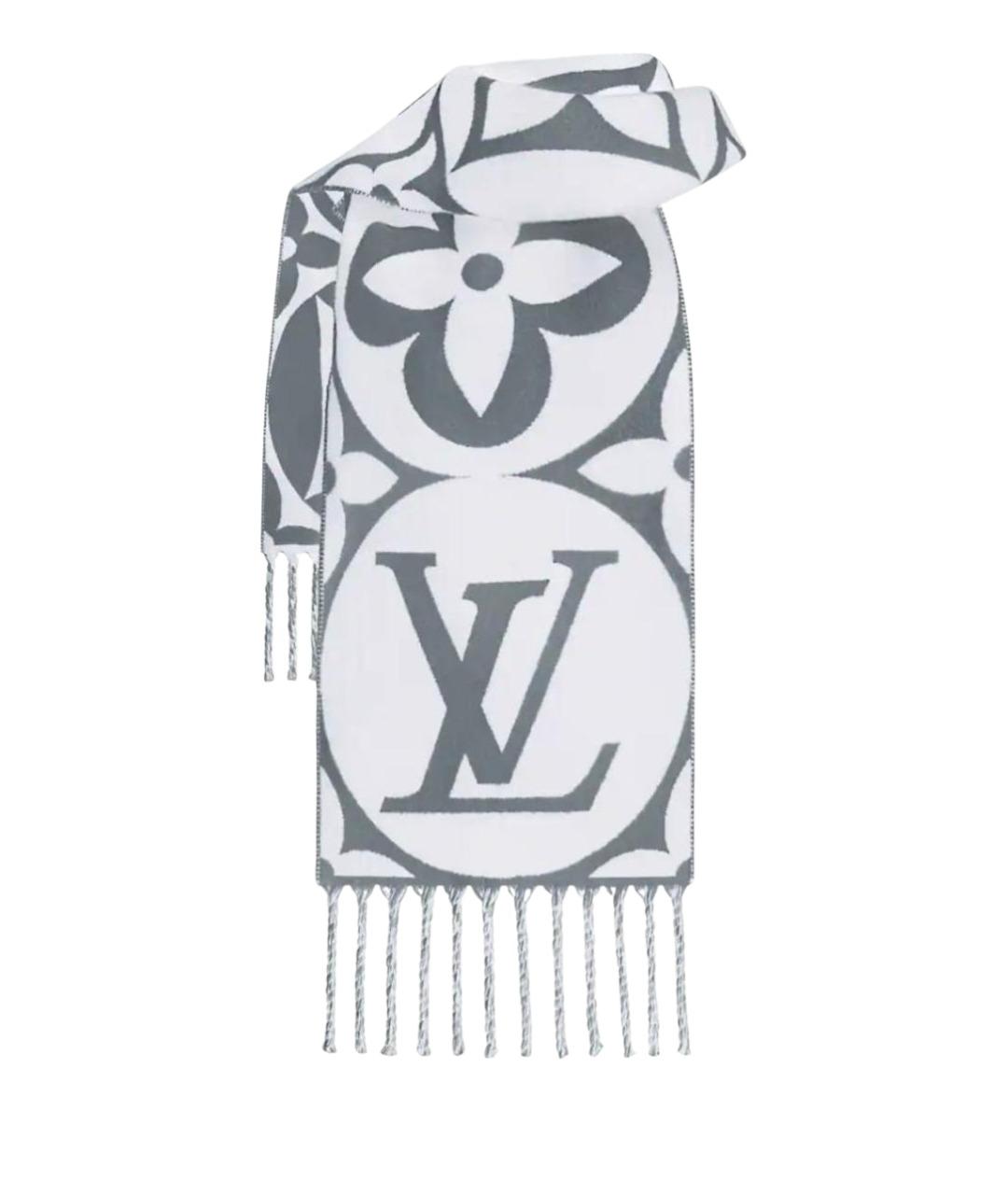 LOUIS VUITTON Серый шерстяной шарф, фото 1