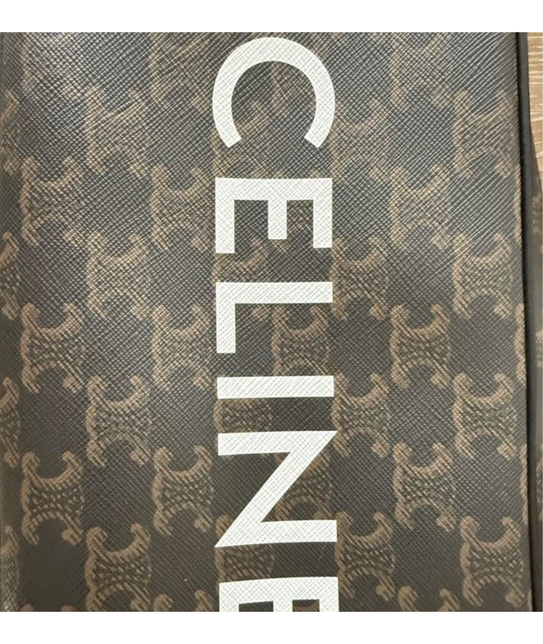 CELINE Коричневая кожаная сумка на плечо, фото 3