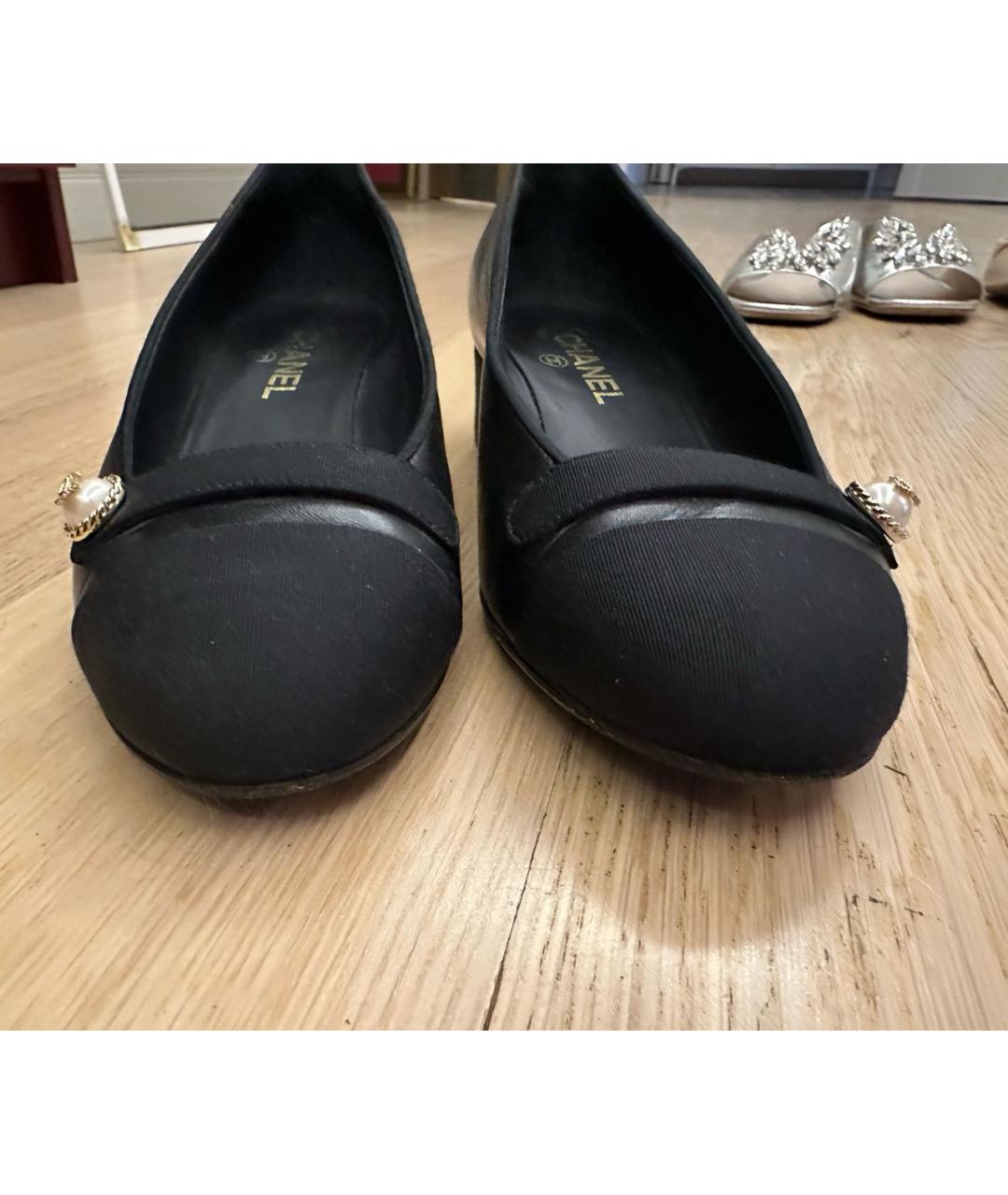 CHANEL Черные кожаные туфли, фото 3