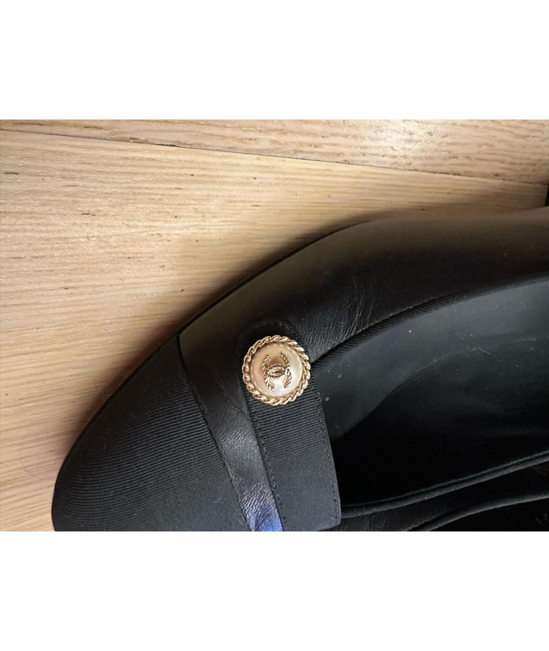 CHANEL Черные кожаные туфли, фото 5