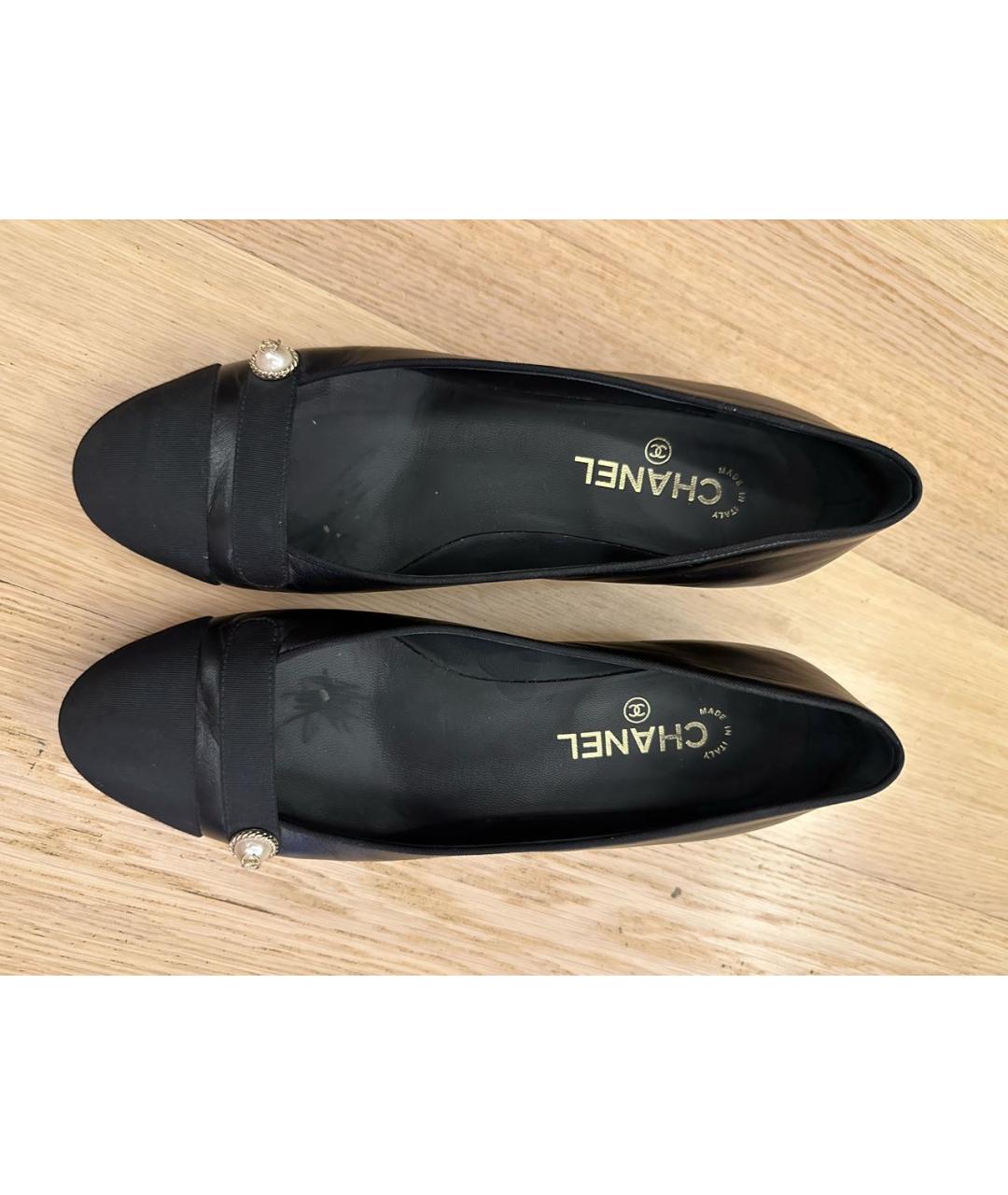 CHANEL Черные кожаные туфли, фото 2