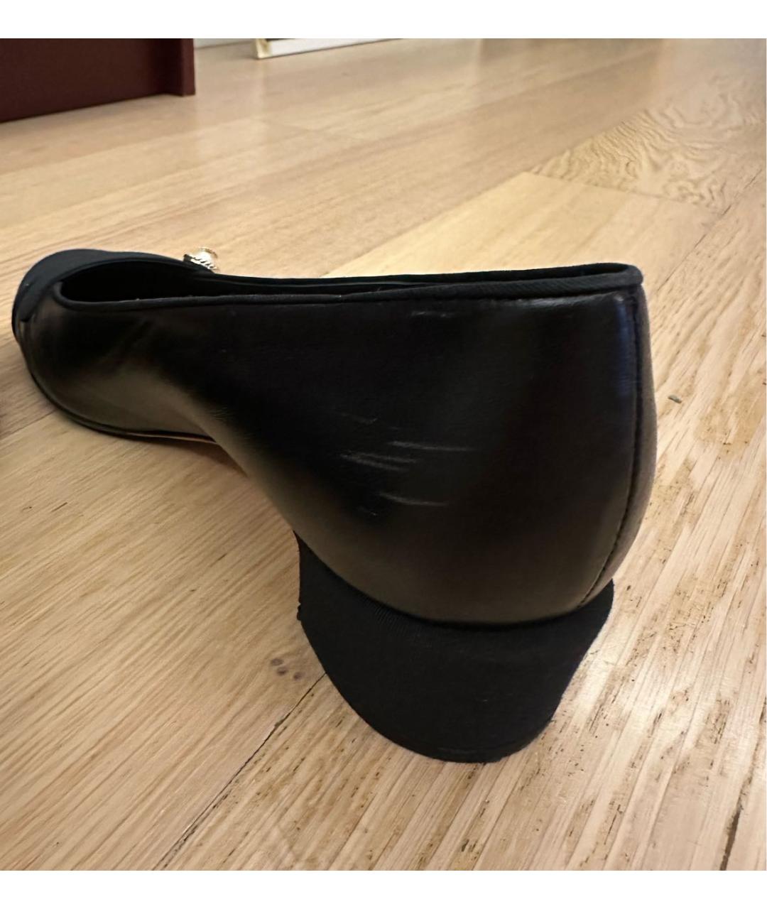 CHANEL Черные кожаные туфли, фото 7
