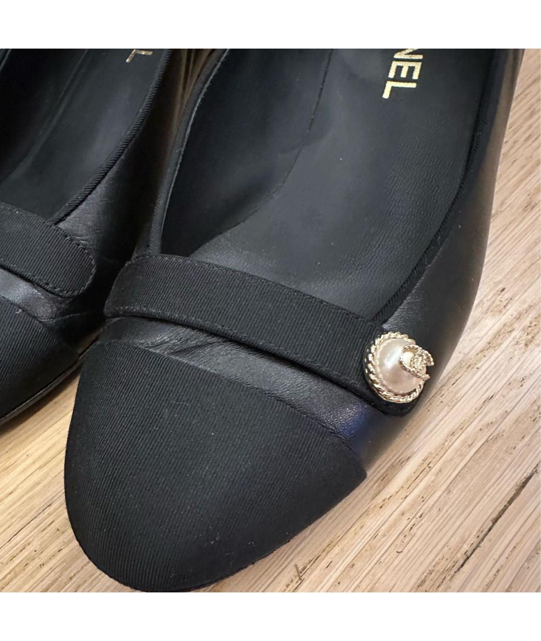 CHANEL Черные кожаные туфли, фото 6