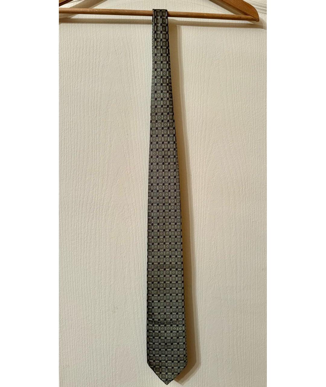 HERMES Серый шелковый галстук, фото 6