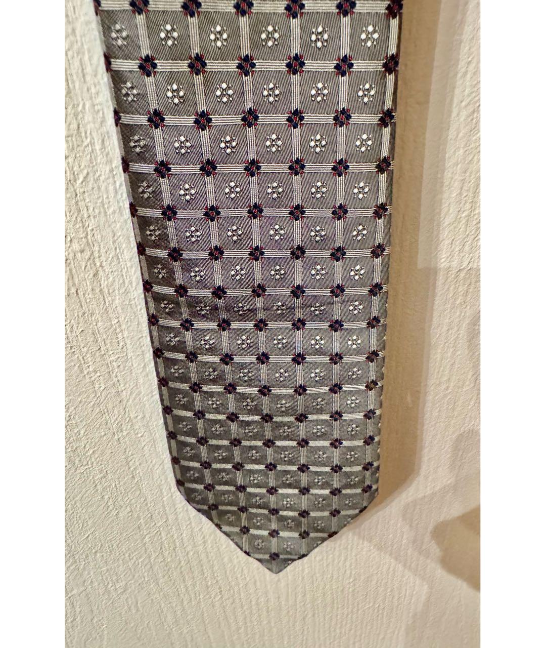 HERMES Серый шелковый галстук, фото 2