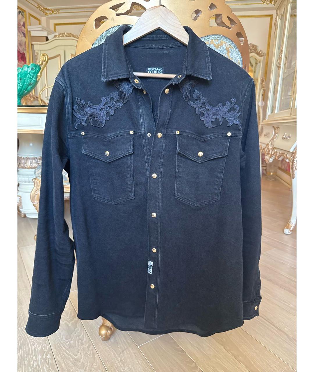 VERSACE JEANS COUTURE Черная кэжуал рубашка, фото 5