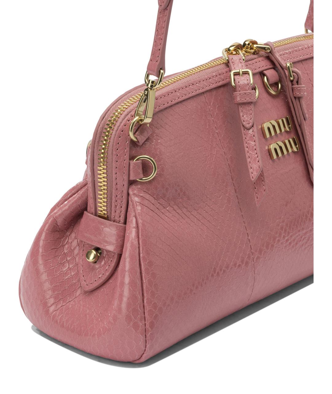 MIU MIU Розовая кожаная сумка через плечо, фото 4