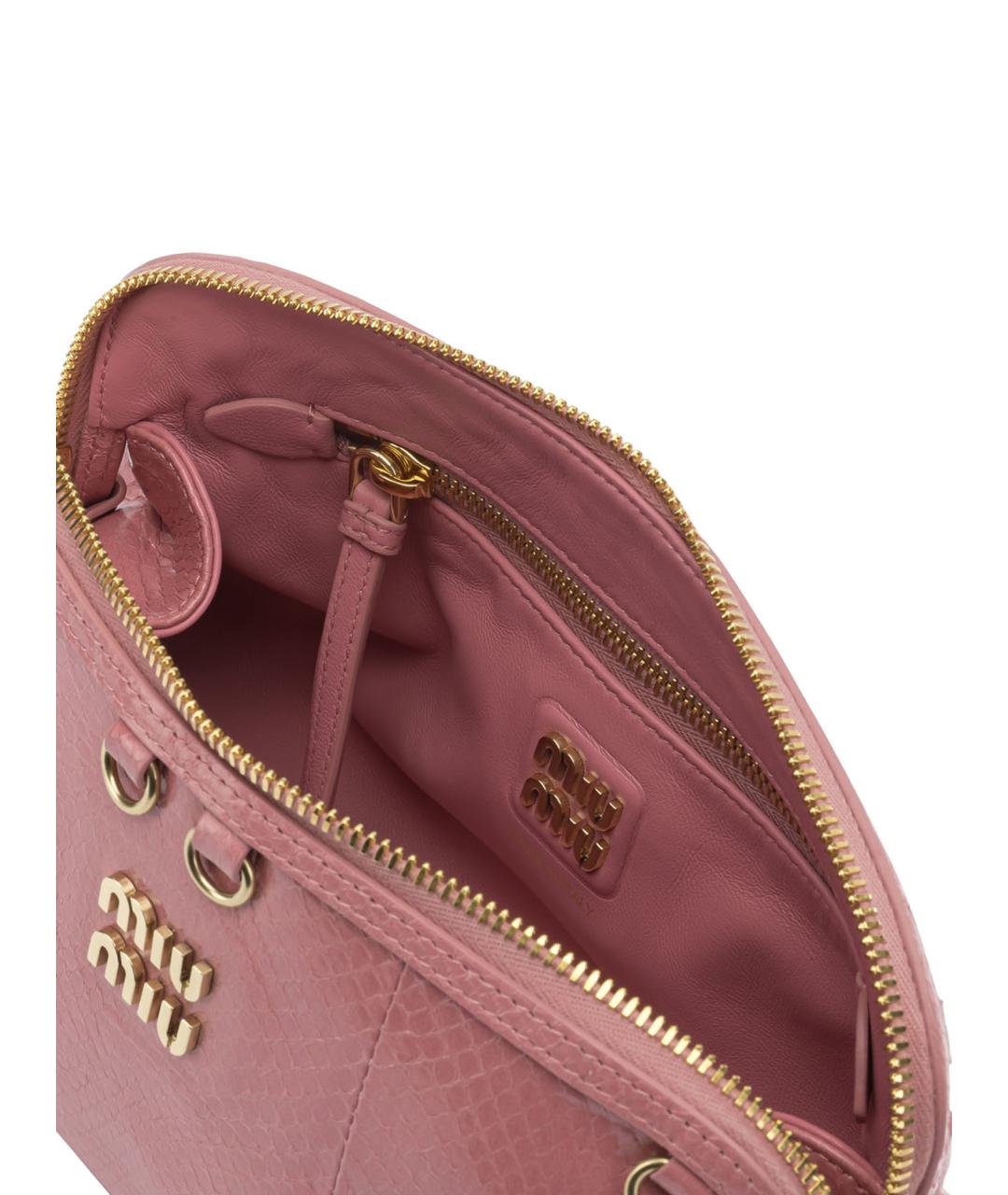 MIU MIU Розовая кожаная сумка через плечо, фото 5