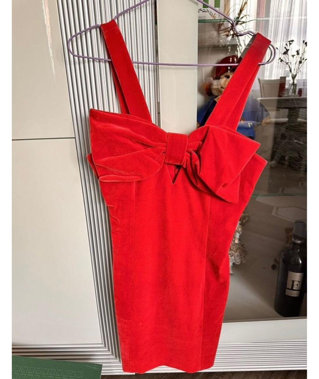 12 STOREEZ Красное бархатное коктейльное платье, фото 3