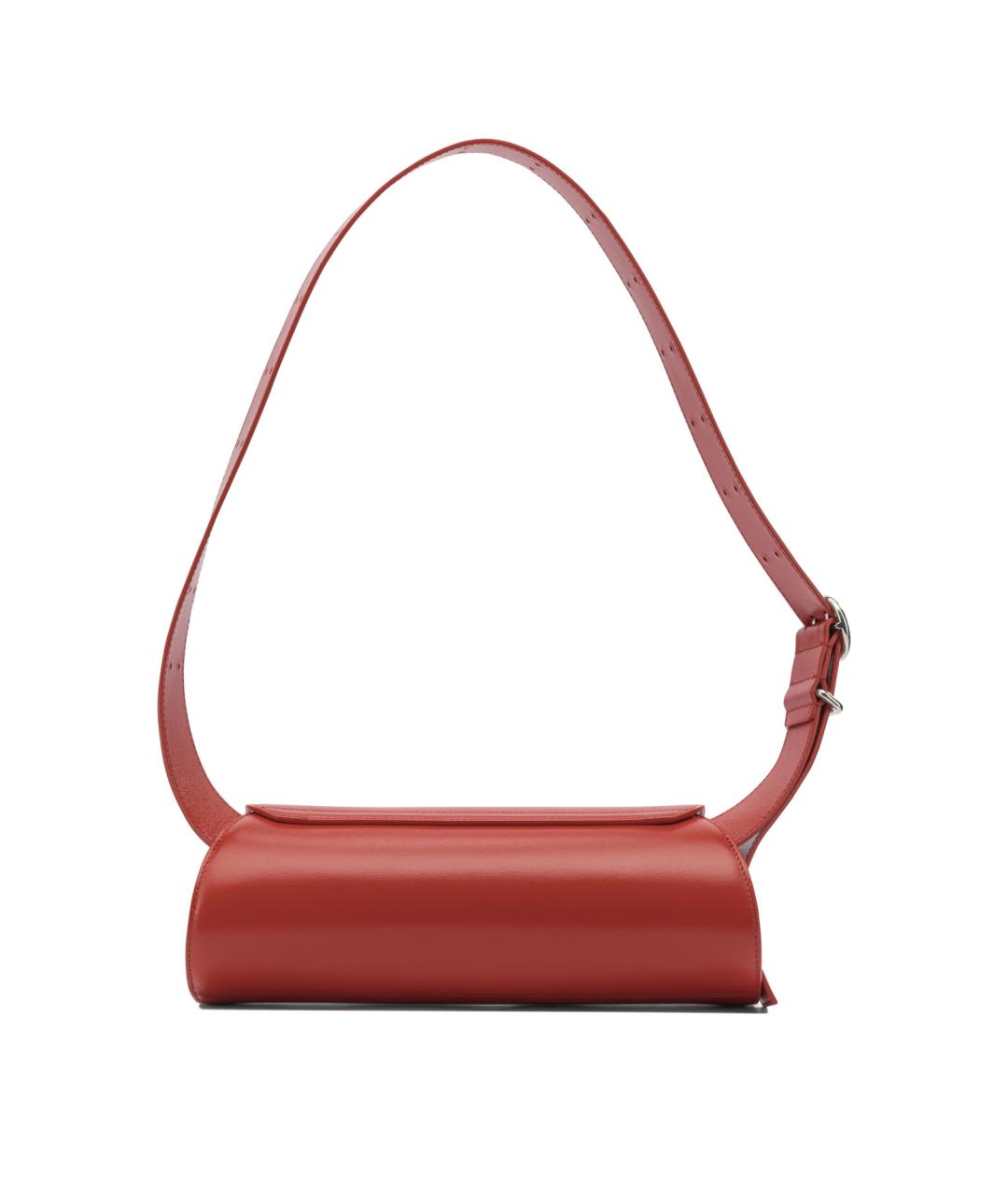 JIL SANDER Красная кожаная сумка через плечо, фото 3