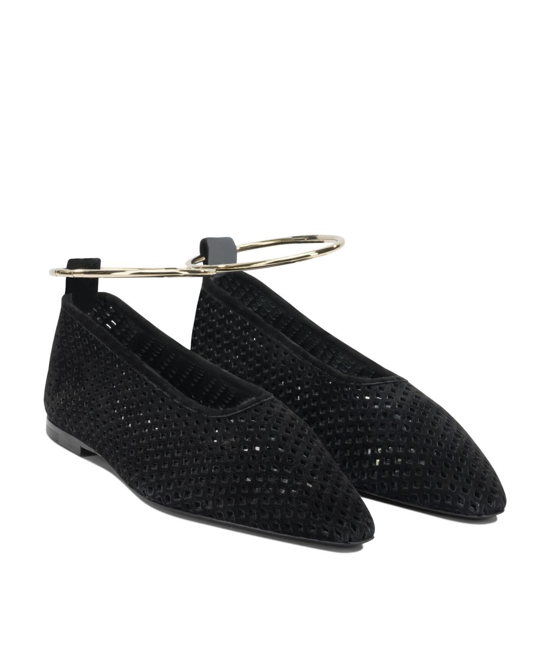 JIL SANDER Черные кожаные балетки, фото 2