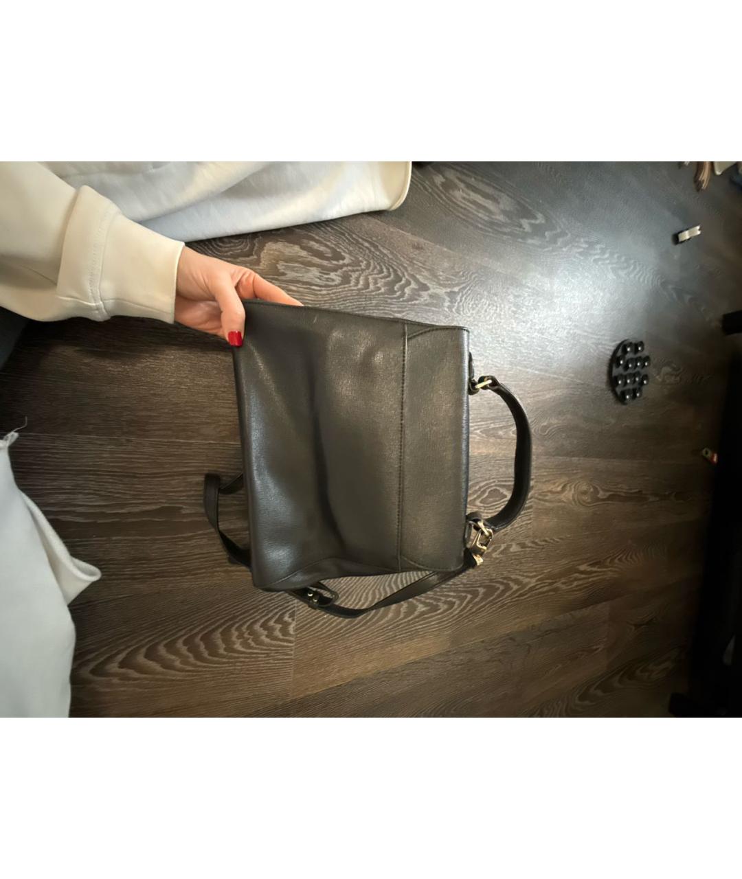 COCCINELLE Черная кожаная сумка с короткими ручками, фото 3