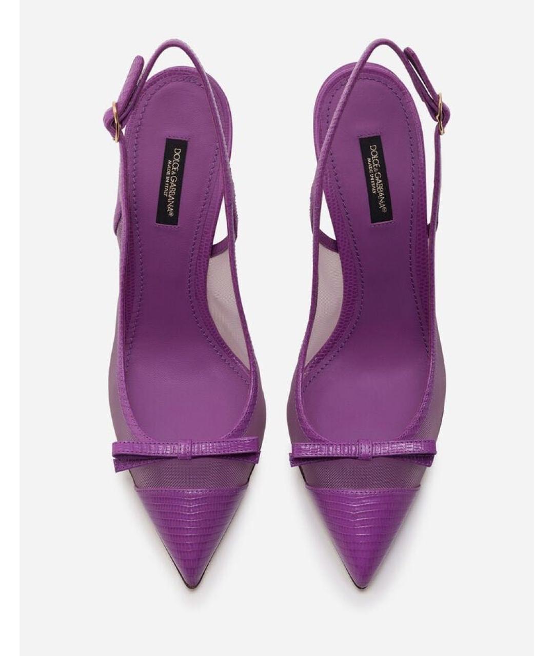 DOLCE&GABBANA Фиолетовые текстильные туфли, фото 5