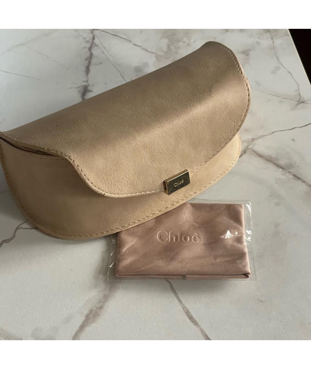 CHLOE Золотые металлические солнцезащитные очки, фото 4