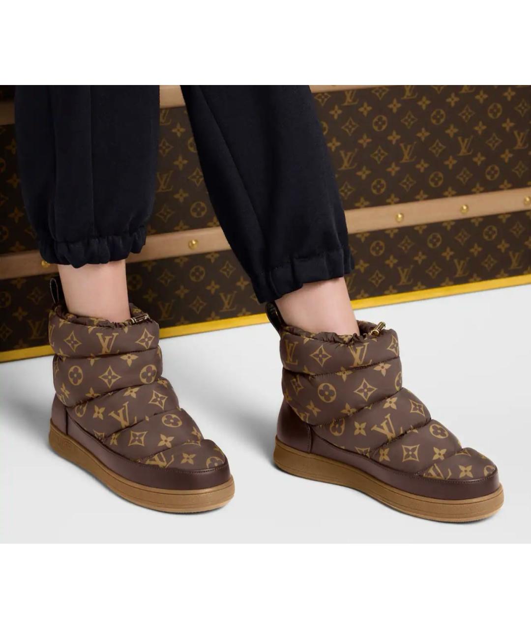 LOUIS VUITTON Коричневые синтетические ботинки, фото 2